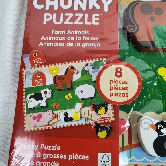Melissa & Doug Chunky Farm Animals Puzzle Ages 2+ NEW. - Picture 4 of 6